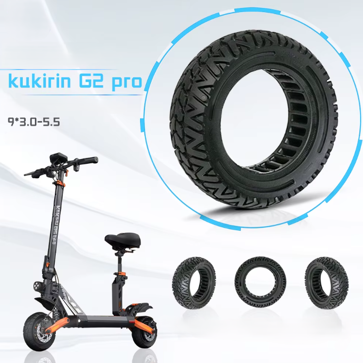 Безкамерна суцільнолита покришка 9×3.0–5.5 для електросамоката KuKirin G2 Pro - Зображення 5